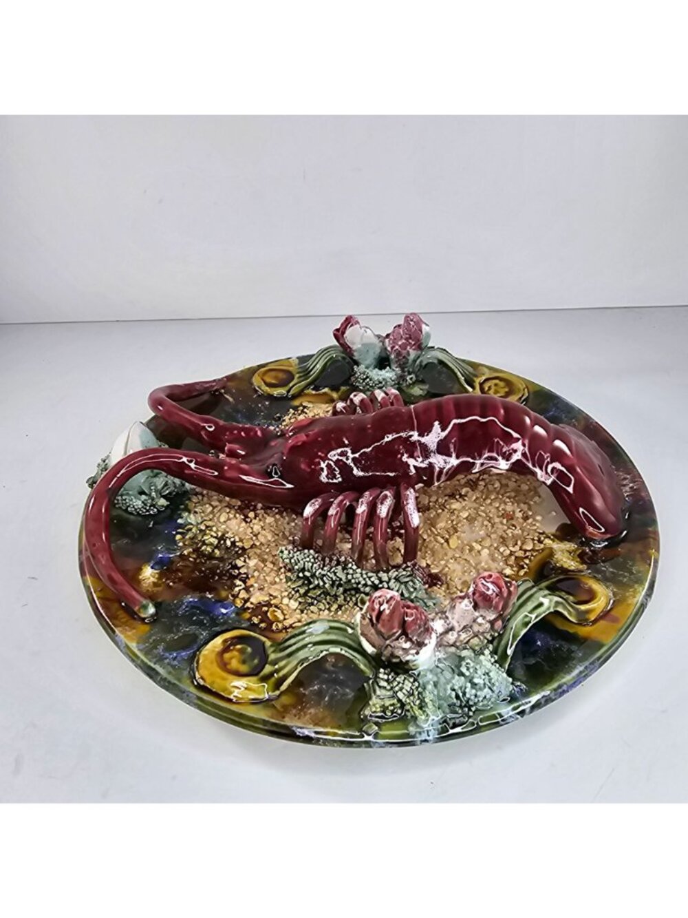 Jay Willfred Andrea By Sadek Lobster Plate Palissy Majolica Portugal - Picture 5 of 10